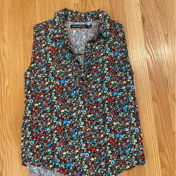 Floral sleeveless top, Calvin Klein - Picture 1 of 2